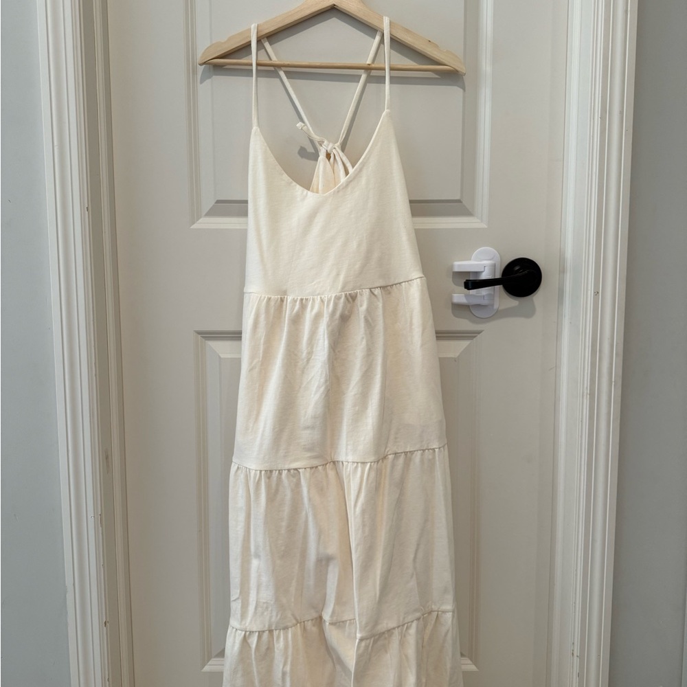 Old Navy Ivory Tiered Maxi Dress